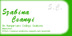 szabina csanyi business card