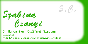 szabina csanyi business card